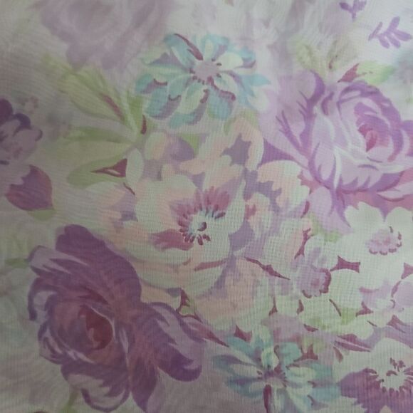 Jaclyn Smith Sleepwear Ladies Pullover Floral Robe W Satin Trim Medium Lavender - Picture 14 of 16